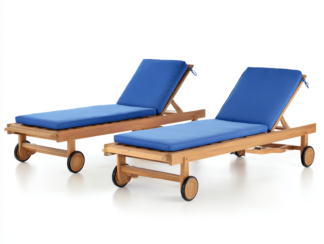 Gartenliege Holz 198x72x88 cm - Blau-Braun - Verstellbares Design-Coriaoloft