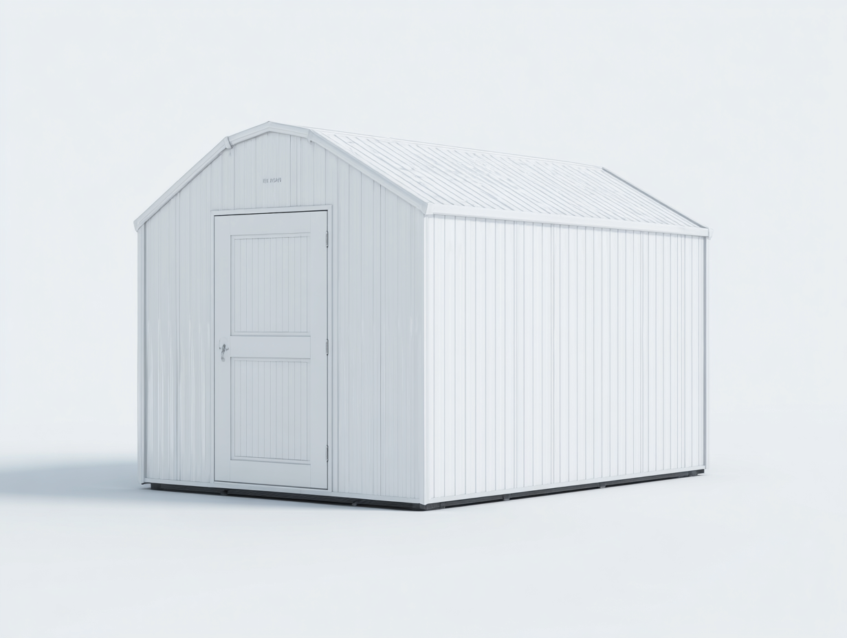 Gartenhäuser Metall 320x240x235 cm Weiß - modernes Outdoor Gerätehaus-Coriaoloft