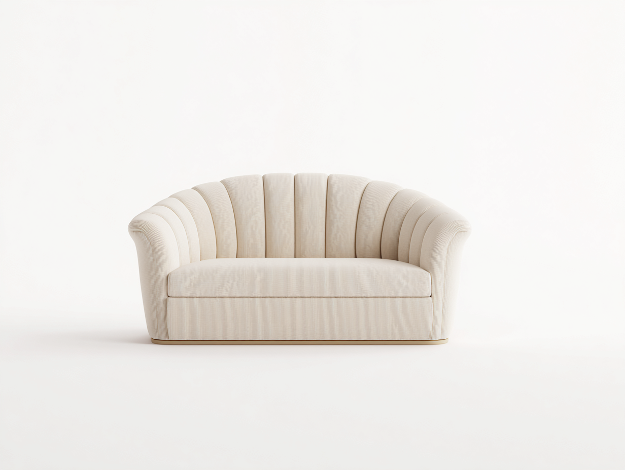 Zweisitzer Sofa Bouclé Stoff 170x85x78 cm - Cremeweiß - für Wohnzimmer mit modernem Design-Coriaoloft