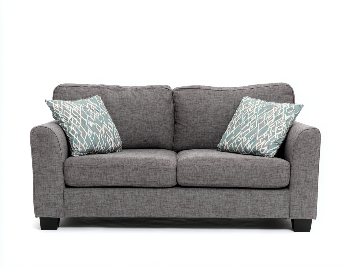 Zweisitzer Sofa Stoffbezug 168x90x84 cm - Grau - Modernes Design-Coriaoloft