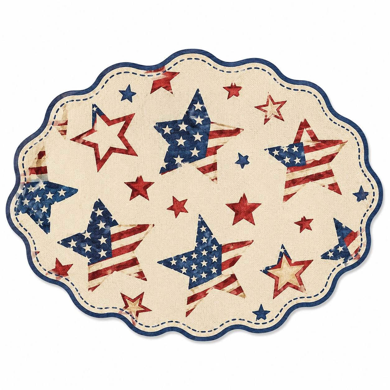 Tovaglietta Ovale Motivo Stelle Patriottiche Americana-havormika