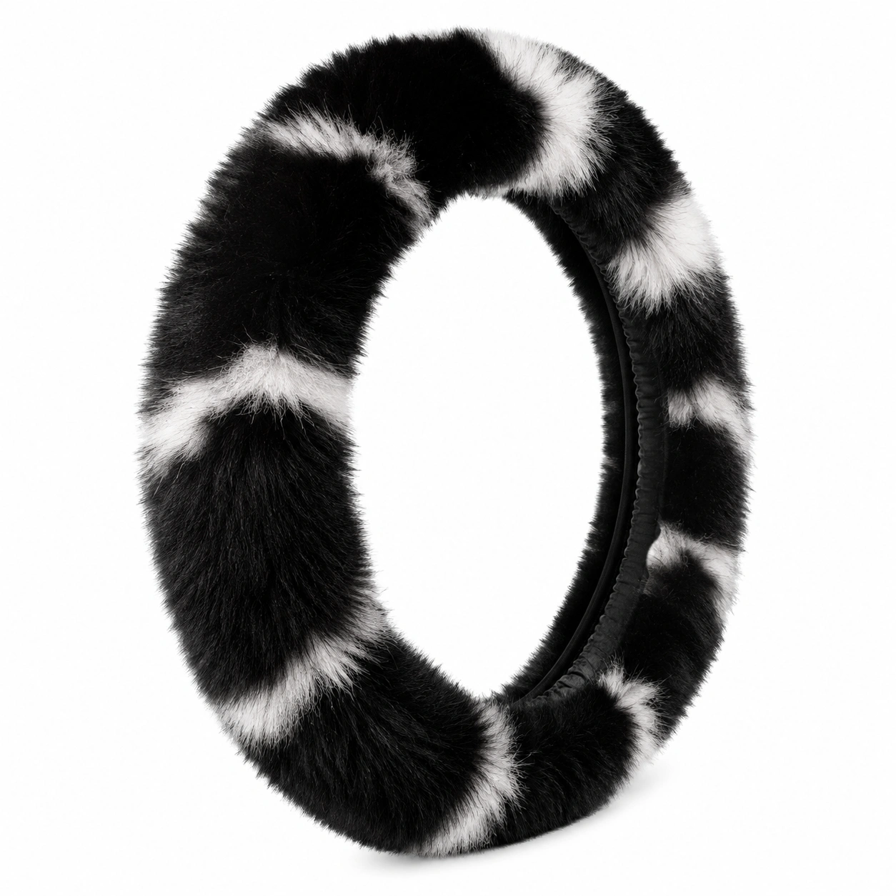 Coprivolante Peluche Fluffy Nero e Bianco 37-38cm-havormika