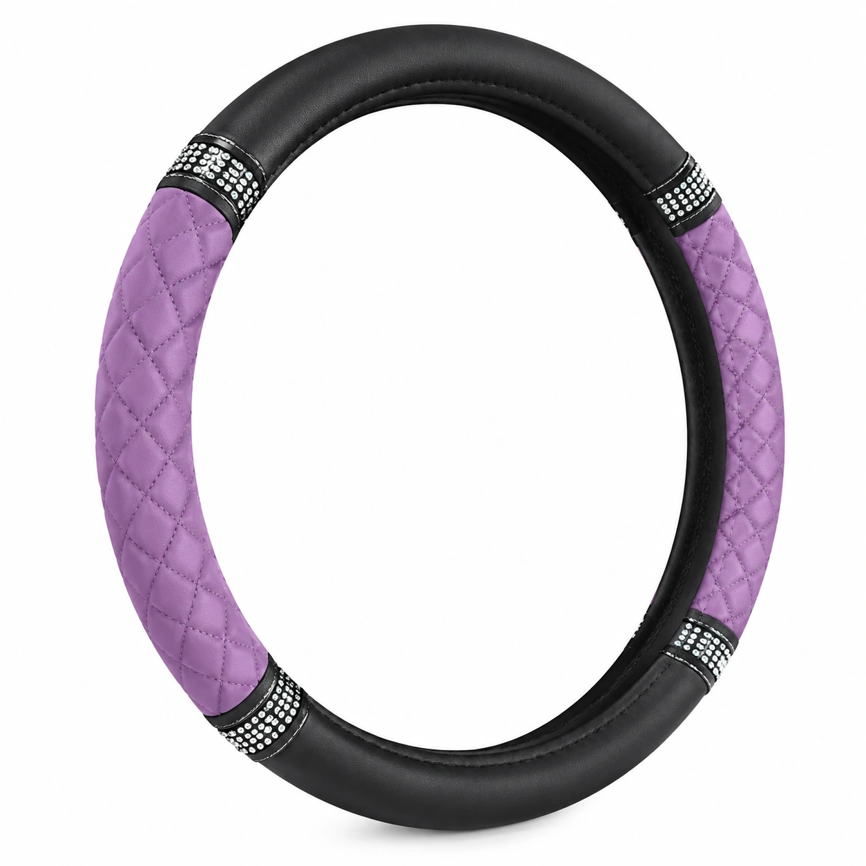 Coprivolante Auto Elegante Nero e Viola 38cm-havormika