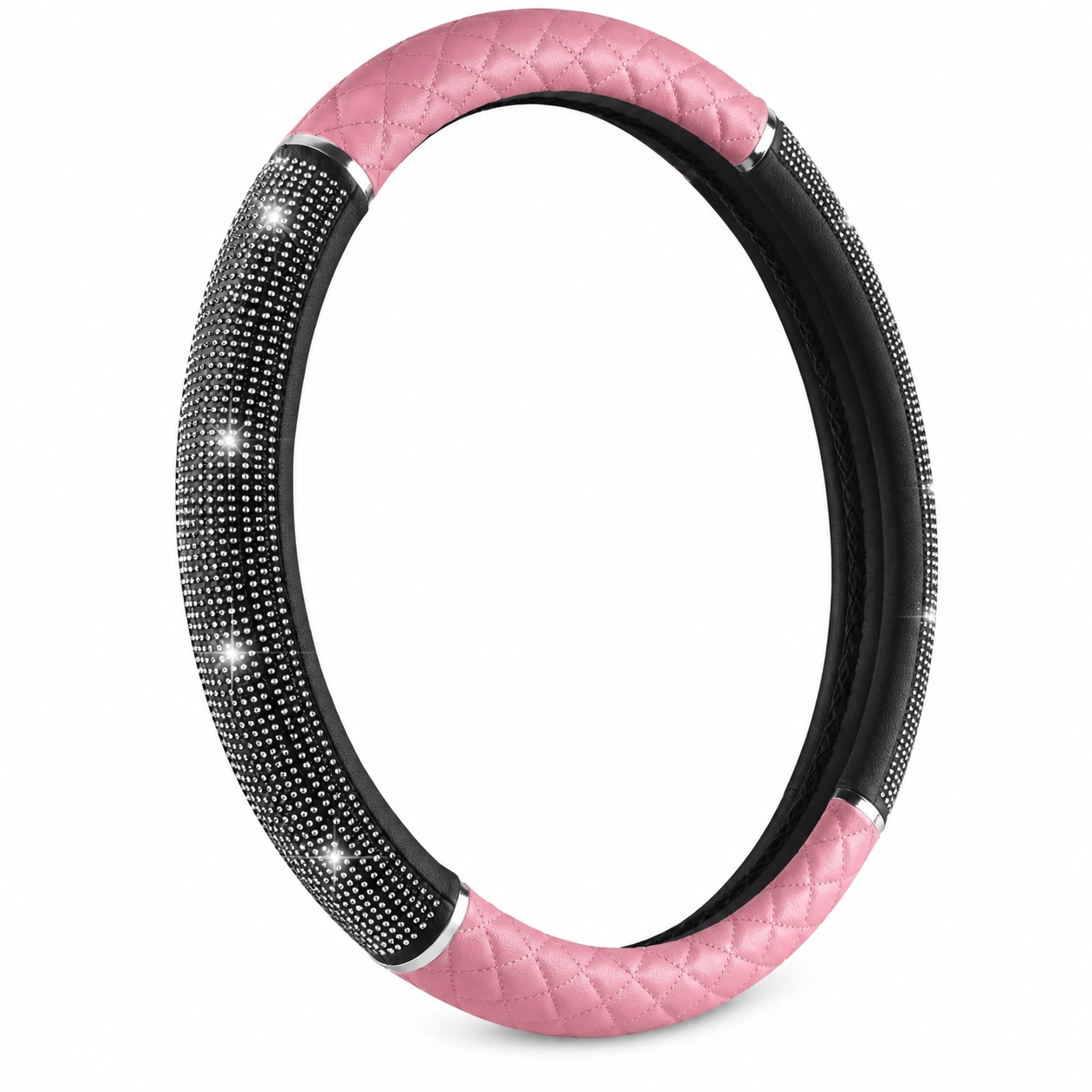 Coprivolante in Strass Nero e Rosa 37-38 cm-havormika
