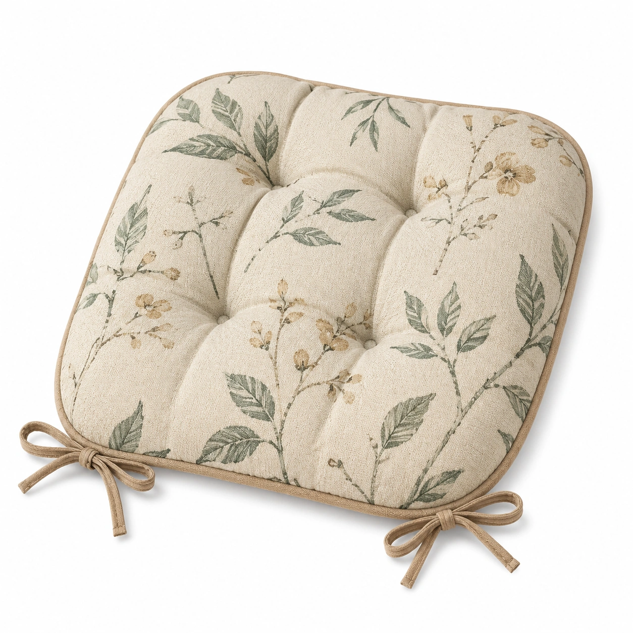 Cuscino Seduta Floreale 40x40 Beige Verde-havormika
