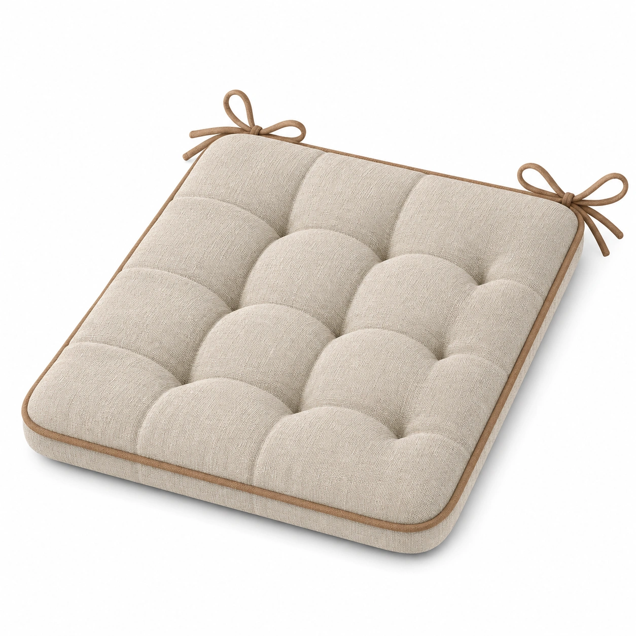 Cuscino per seduta beige 40x40cm con lacci-havormika