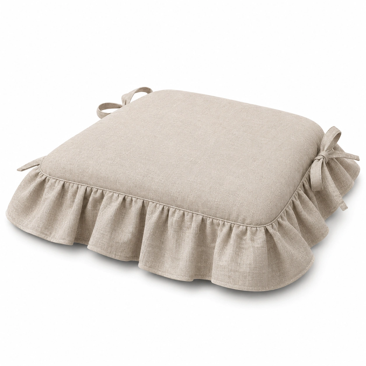 Cuscino da Sedia con Volant Beige 40x40 cm-havormika