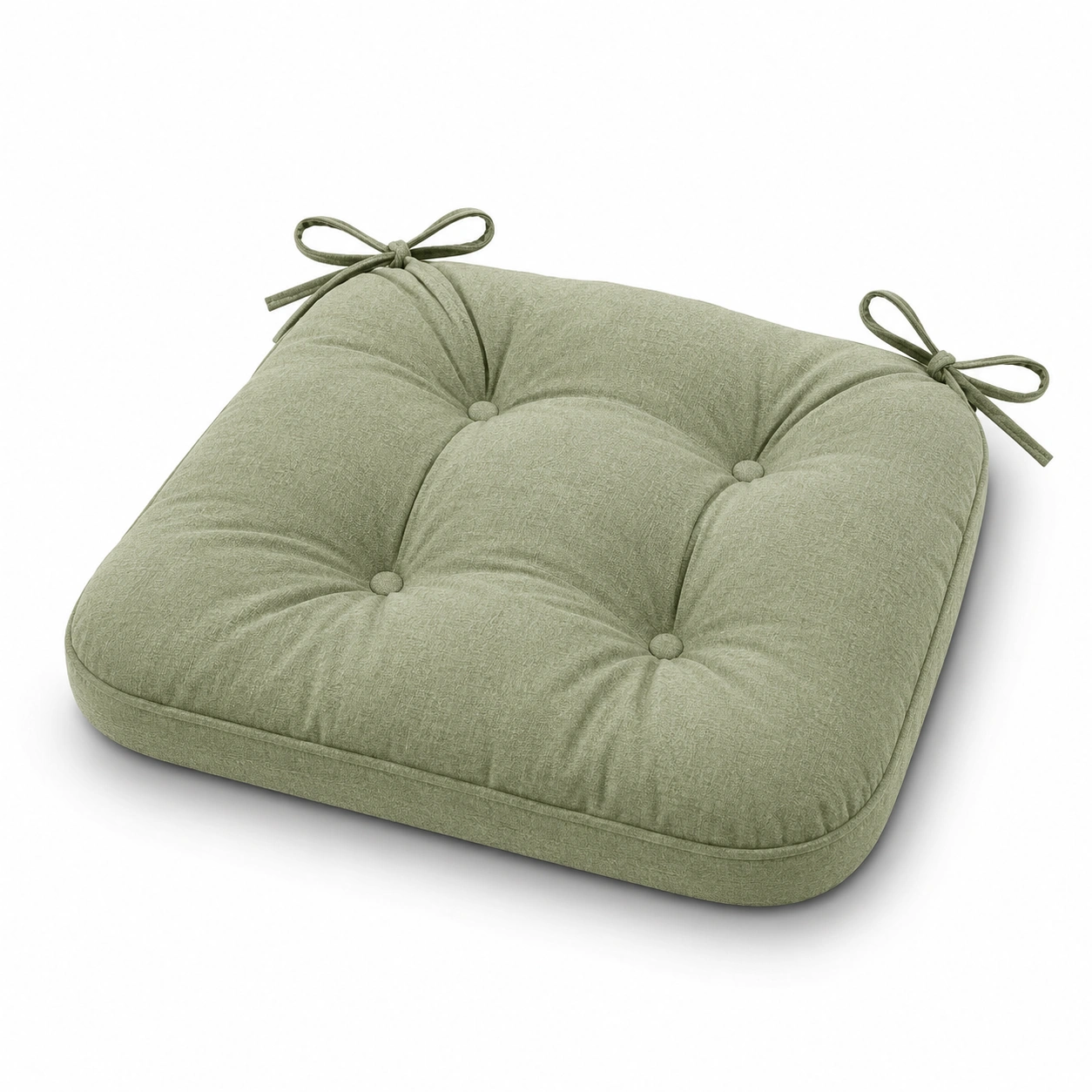 Cuscino Quadrato per Sedia Verde Salvia 40x40cm con Lacci-havormika