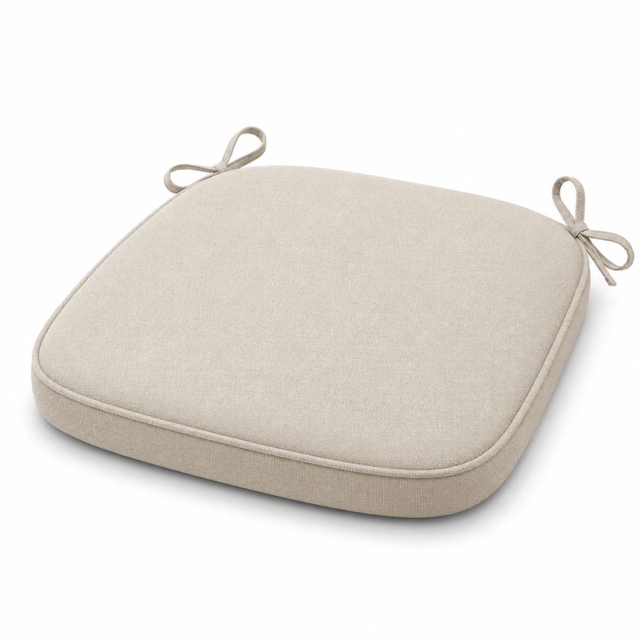 Cuscino Quadrato per Sedia con Lacci Beige 40x40 cm-havormika