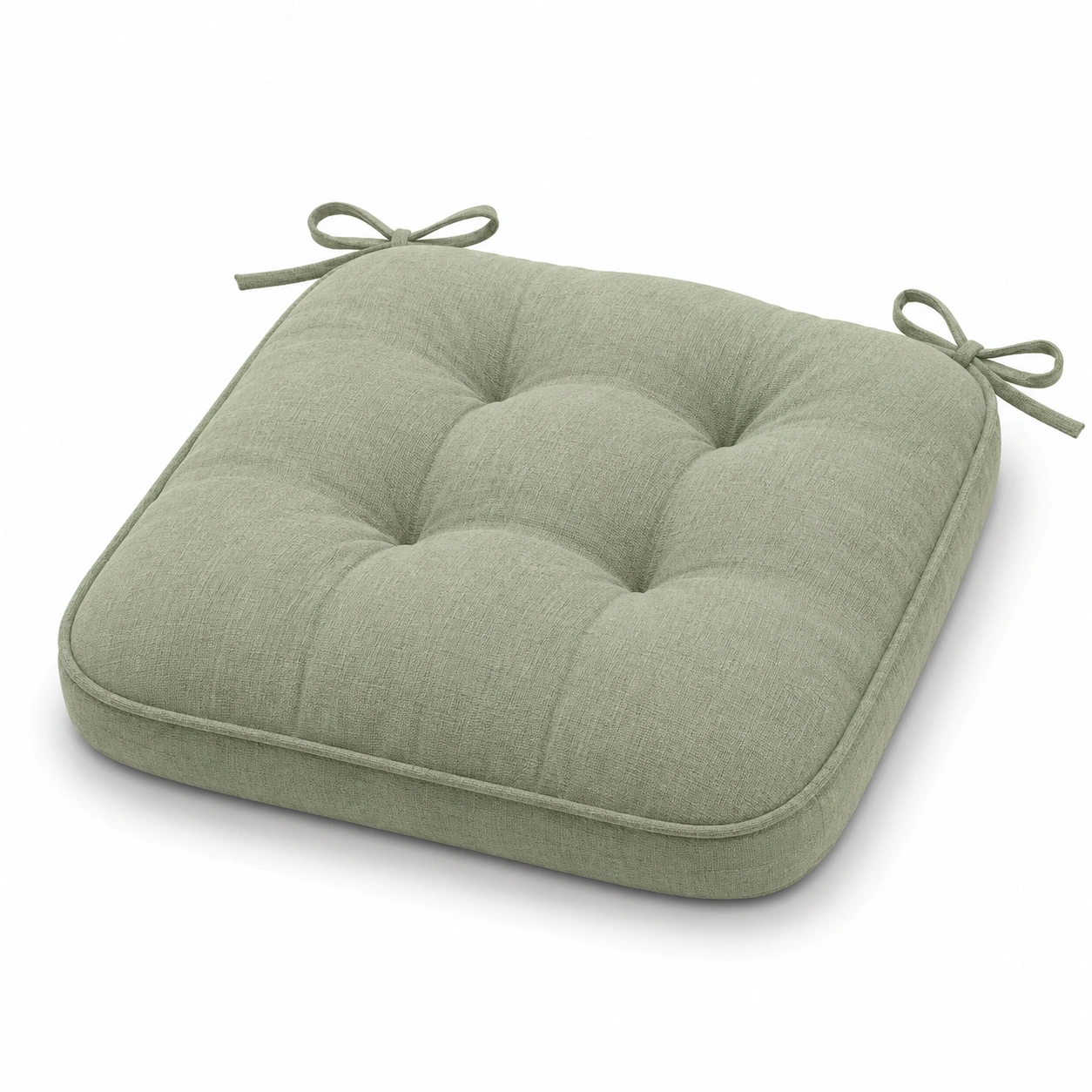 Cuscino quadrato per sedia con lacci 40x40 cm Verde Salvia-havormika