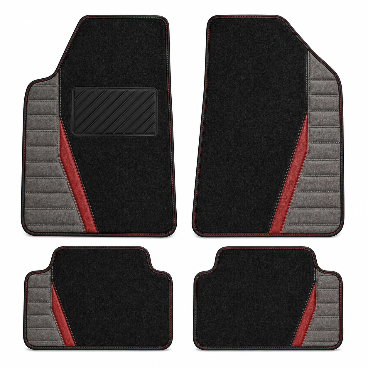 Set di Tappetini Auto Universali Nero e Grigio-havormika