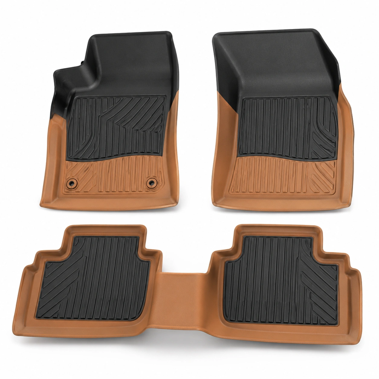 Tappetini Auto Universali Antiscivolo Nero Marrone-havormika