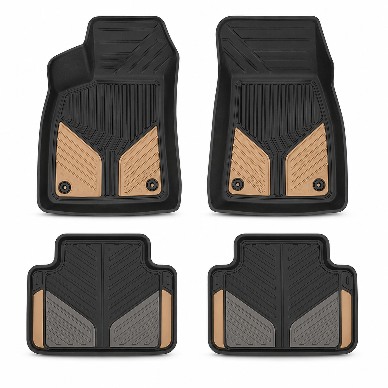 Set di Tappetini Auto Universali Antiscivolo Nero/Blu/Grigio-havormika