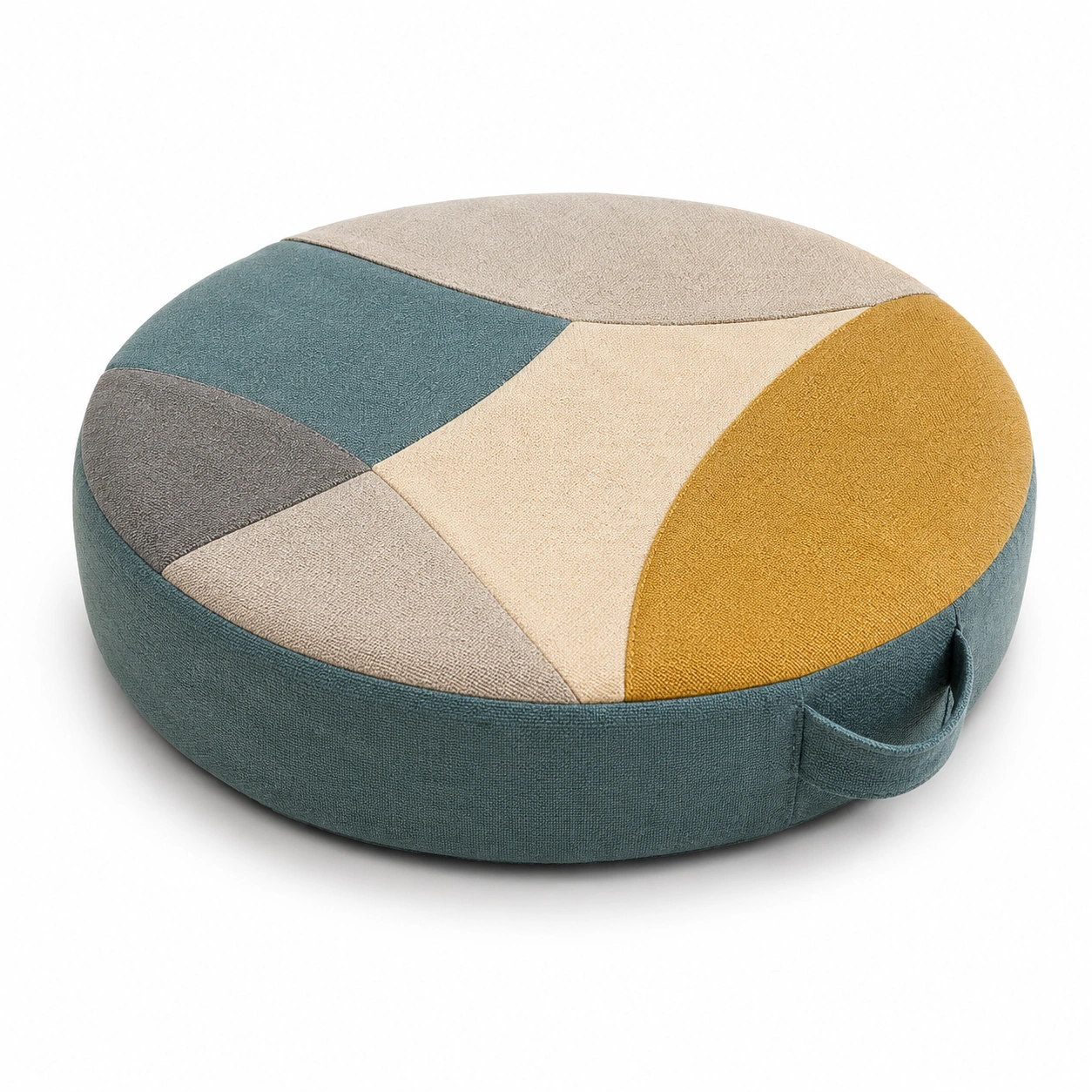 Cuscino rotondo patchwork multicolore 50x50cm-havormika