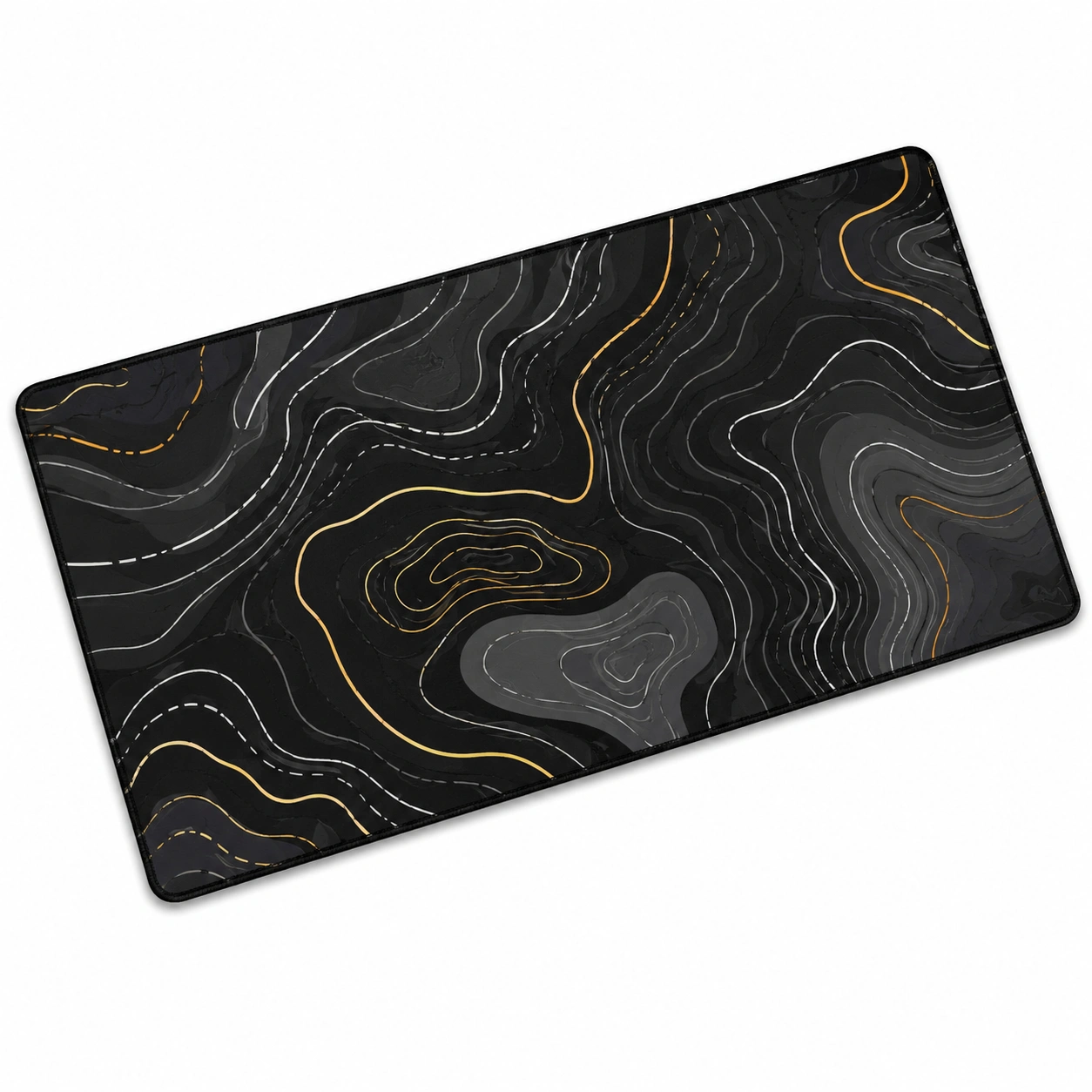 Tappetino Ergonomico per Mouse con Poggiapolsi, Design Luna e Stelle, Blu/Oro-havormika