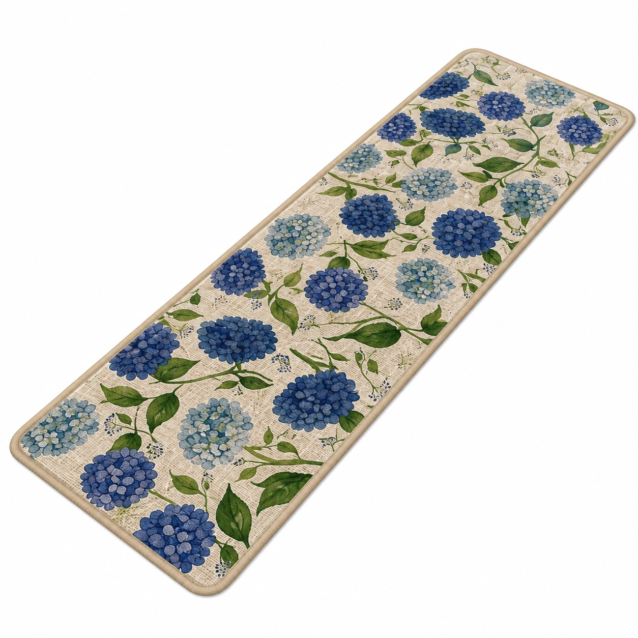 Tappeto da Cucina Floreale Antiscivolo Beige 45x120 cm-havormika