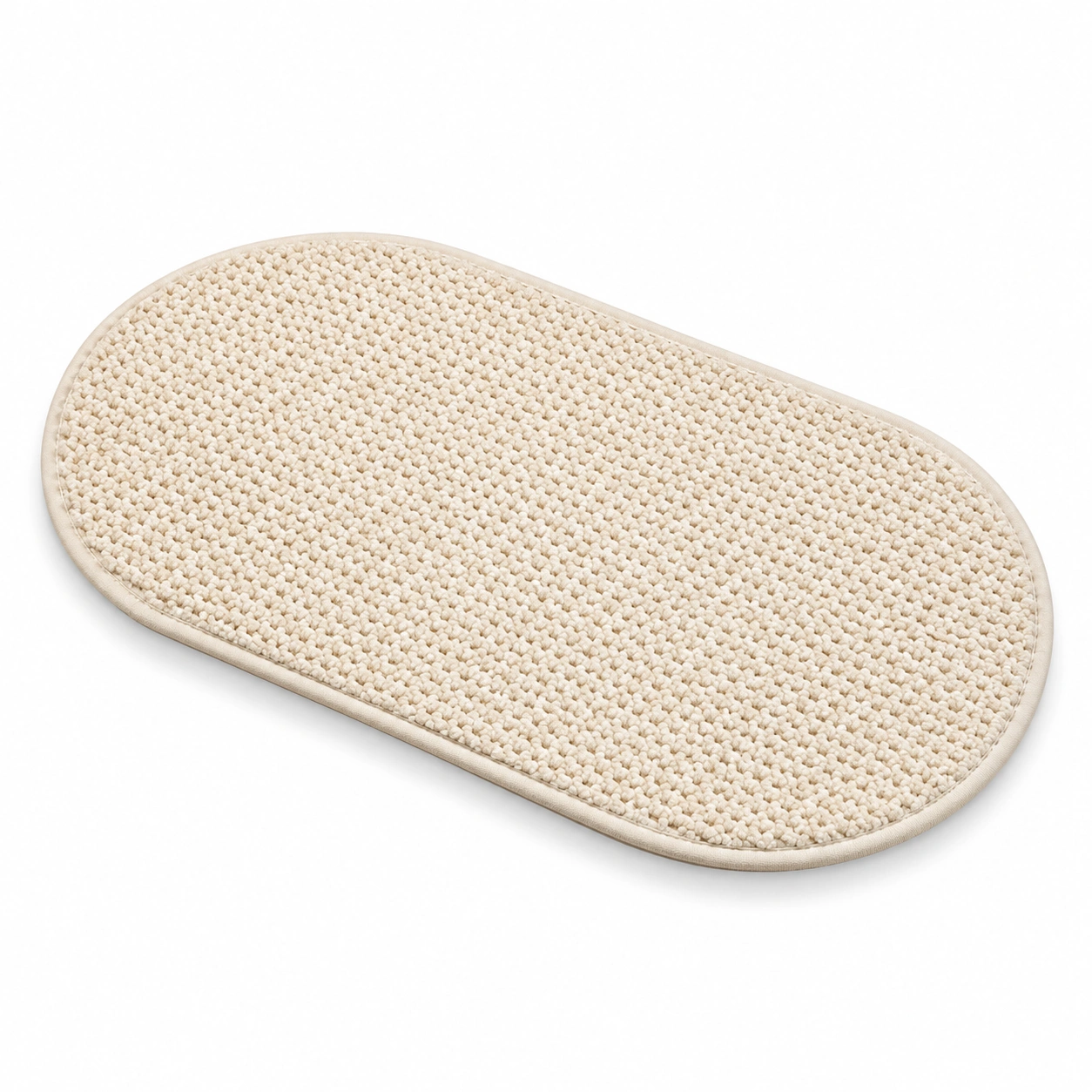 Tappeto da Bagno Assorbente Morbido a Righe Beige/Grigio/Verde 50x80 cm-havormika