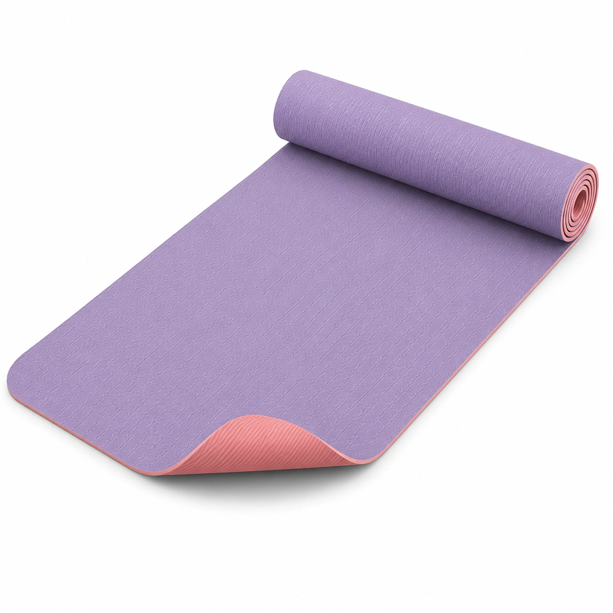 Tappetino Yoga Antiscivolo Rosa con Linee Guida 183x68 cm-havormika