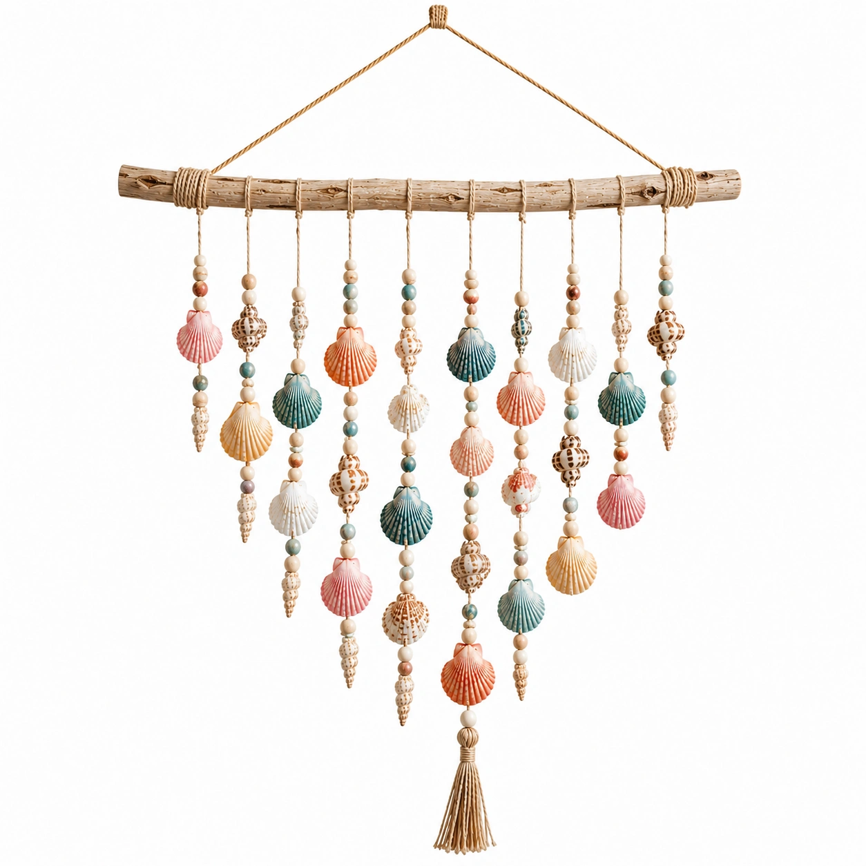 Arazzo da Parete con Conchiglie Stile Boho Multicolore-cozfina