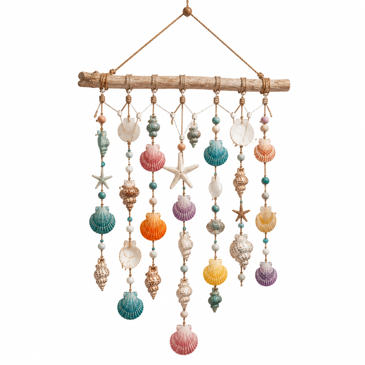 Decorazione da Parete Nautica con Conchiglie Multicolori-cozfina