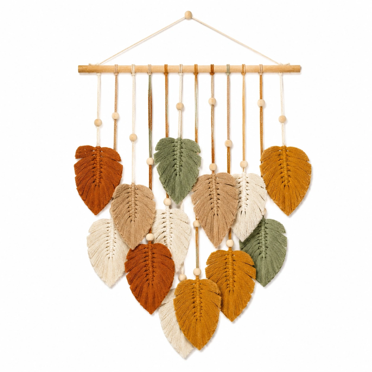 Decorazione da Parete Boho Chic con Foglie Multicolori 45x60cm-cozfina