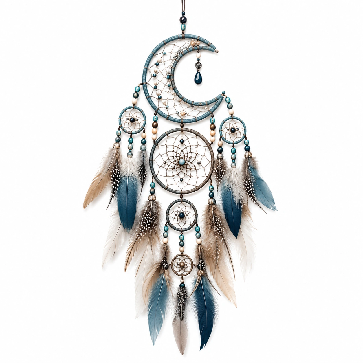 Acchiappasogni Boho Multicolore con Piume e Albero della Vita-cozfina