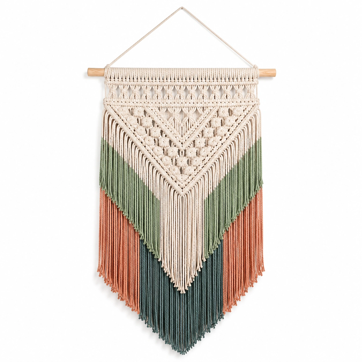 Arazzo Macramè Decorazioni da Muro Stile Boho Pastello 50x70cm-cozfina