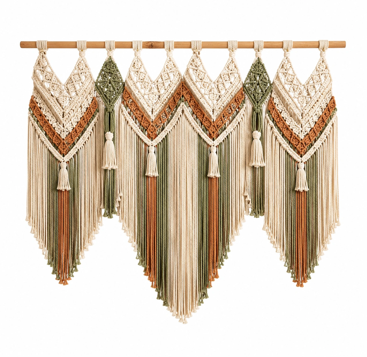 Arazzo da Parete Macramè Decorazione Boho 45x70cm Crema/Grigio/Marrone/Nero-cozfina