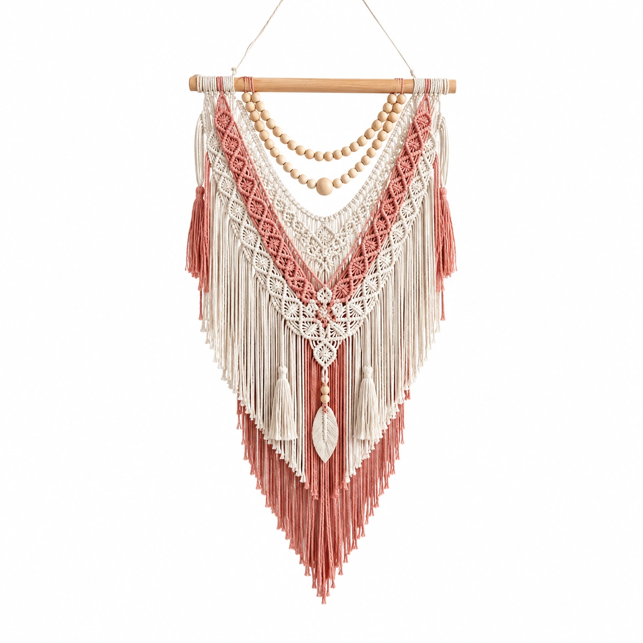 Arazzo da Parete Macramè Boho Crema/Verde/Terracotta/Blu 50x90cm-cozfina