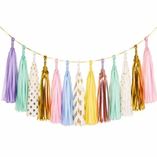 Ghirlanda Decorativa Macramè Multicolore con Foglie e Nappe-cozfina