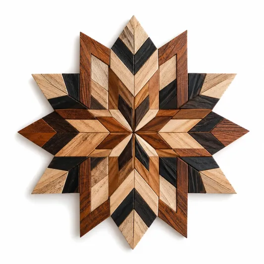 Pannello decorativo da parete geometrico intagliato a mano multicolore-cozfina
