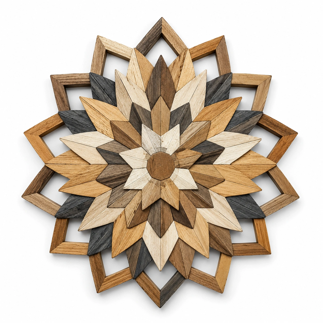Pannello Decorativo 3D in Mosaico di Legno Naturale-cozfina