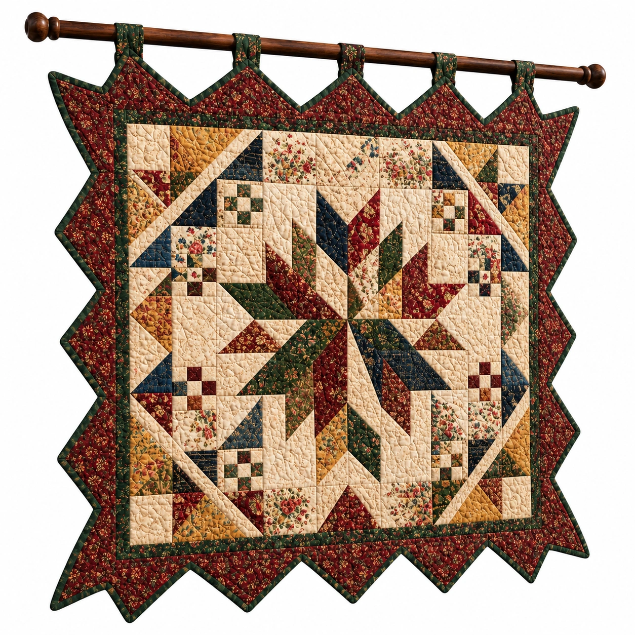 Arazzo da Parete Patchwork Stella Multicolore 100x120 cm-cozfina