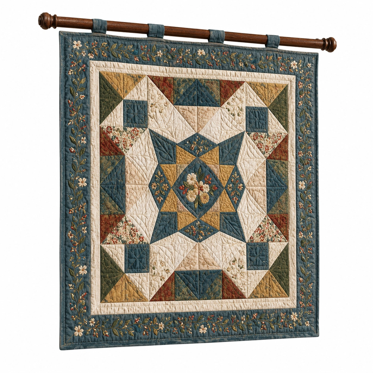Arazzo da Parete Geometrico Trapuntato Multicolore-cozfina