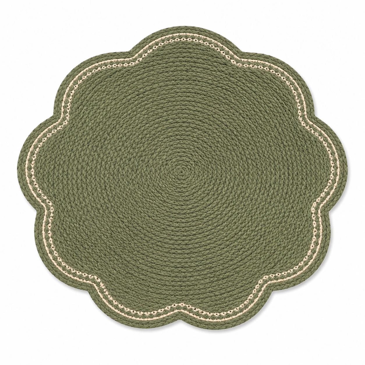 Tovaglietta Rotonda Verde Intrecciata Decorativa-meubelixa