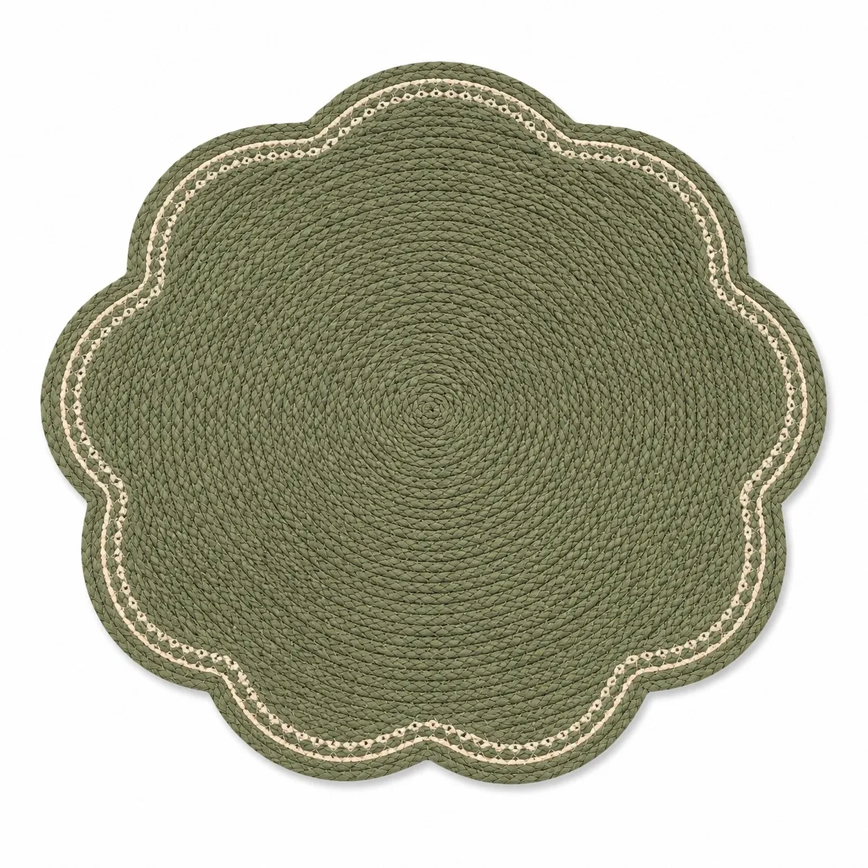 Tovaglietta Rotonda Verde Intrecciata Decorativa-meubelixa