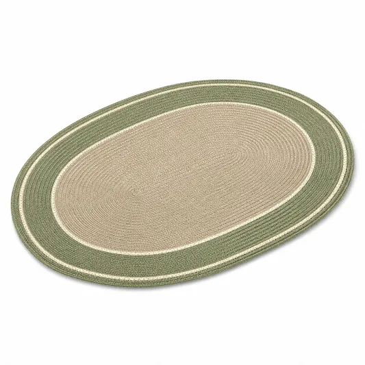 Tovaglietta Ovale Intrecciata Verde Sabbia 30x45cm-meubelixa