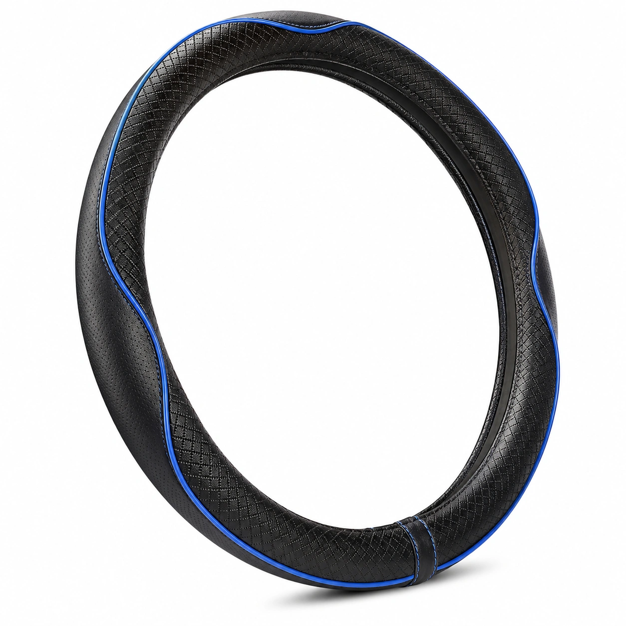 Coprivolante Auto Nero con Dettagli Blu-meubelixa
