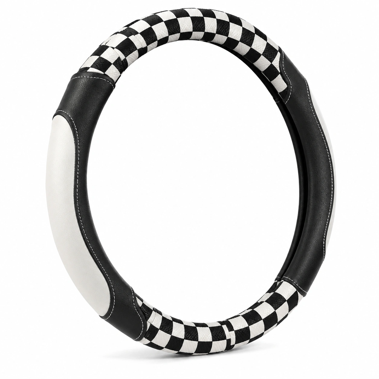 Coprivolante Auto Scacchiera 37-38 cm Bianco e Nero-meubelixa