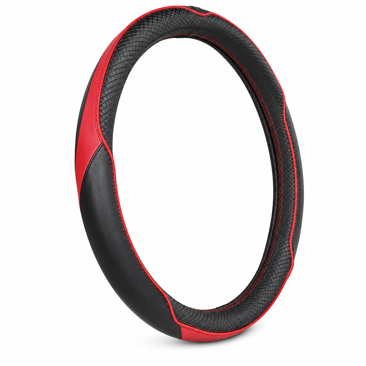 Coprivolante Auto Antiscivolo Nero e Rosso 37-38cm-meubelixa