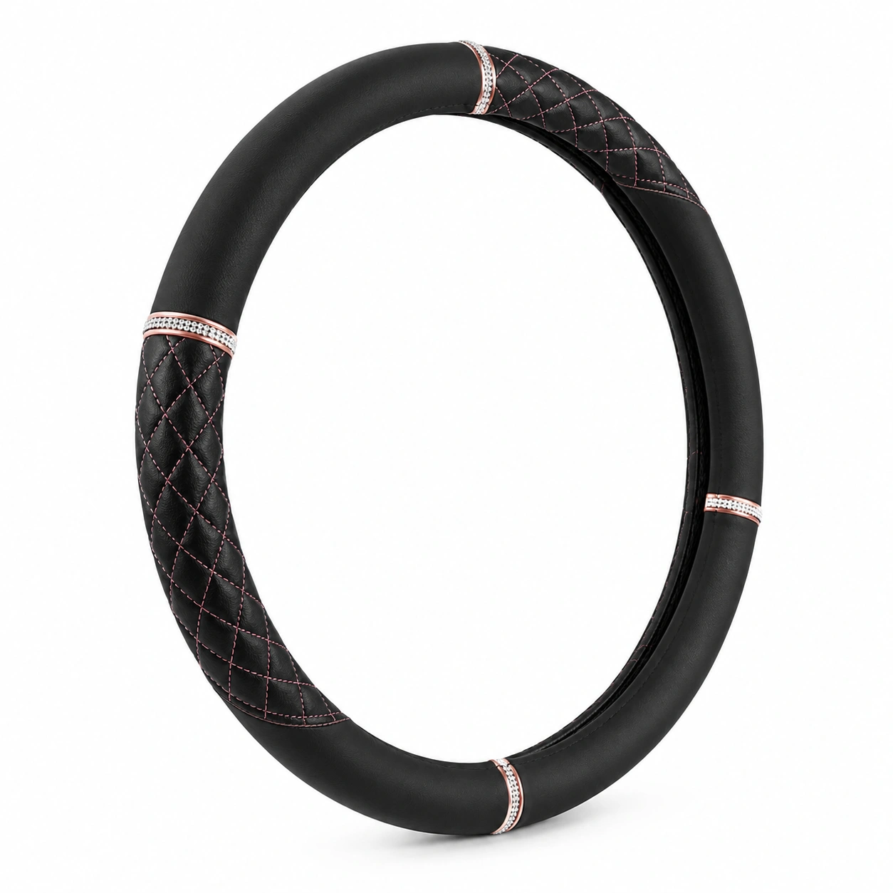 Coprivolante Elegante Nero con Dettagli Trapuntati 37-38 cm-meubelixa