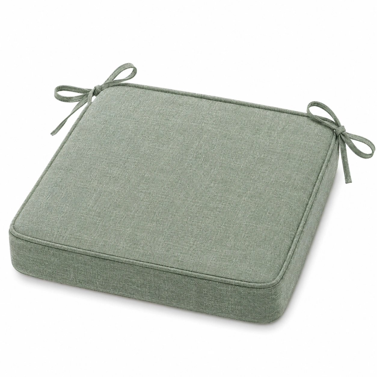 Cuscino Seduta Quadrato Verde Salvia con Lacci 40x40cm-meubelixa
