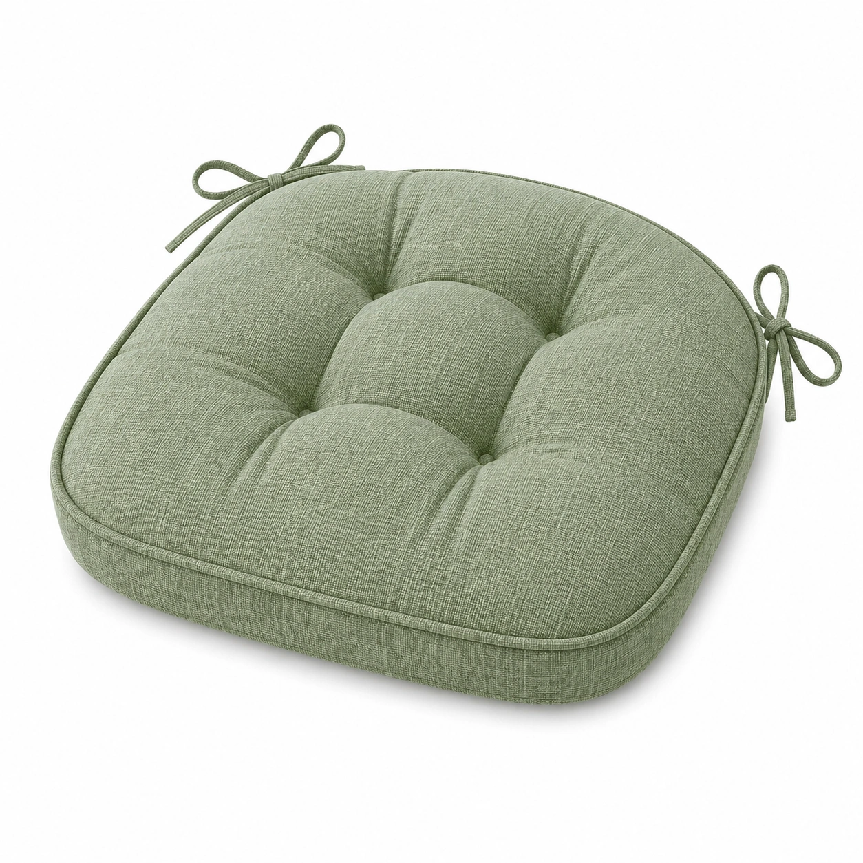 Cuscino per sedia con legacci verde salvia 40x40 cm-meubelixa