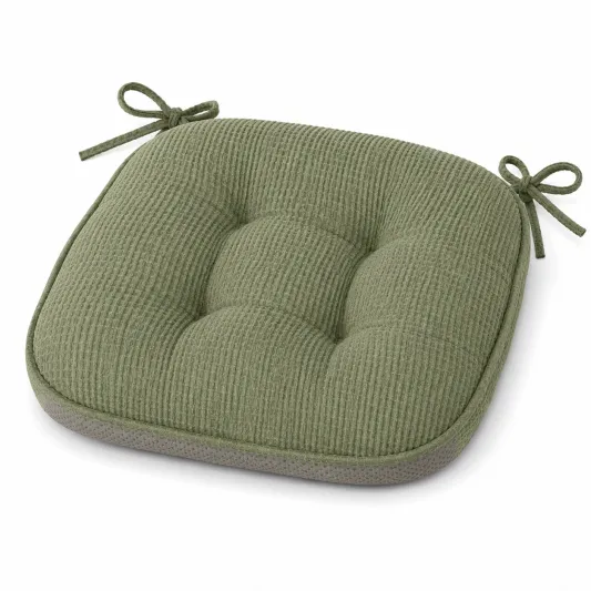 Cuscino per Sedia Quadrato Imbottito con Lacci Verde 40x40 cm-meubelixa