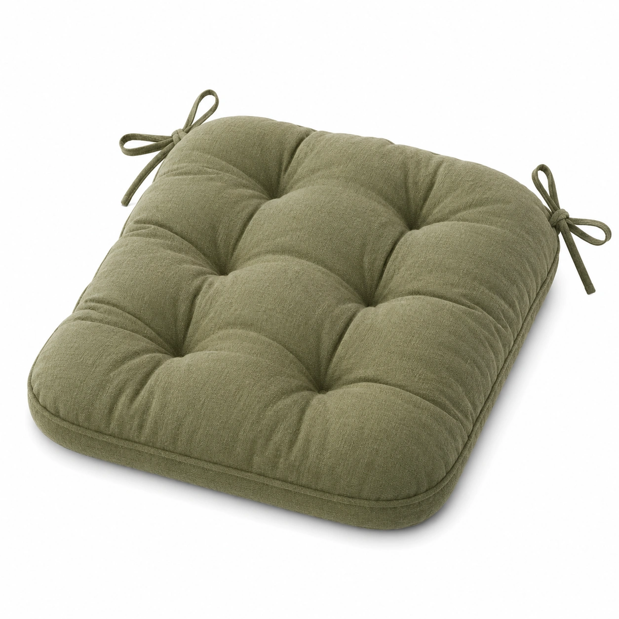 Cuscino Quadrato Imbottito per Sedia Verde Oliva-meubelixa