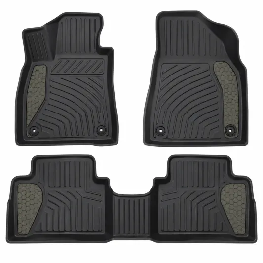 Set di Tappetini per Auto Nero con Protezione Antiscivolo-meubelixa