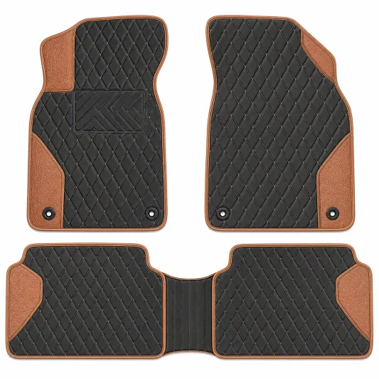 Tappetini Auto Antiscivolo e Impermeabili Nero Marrone-meubelixa
