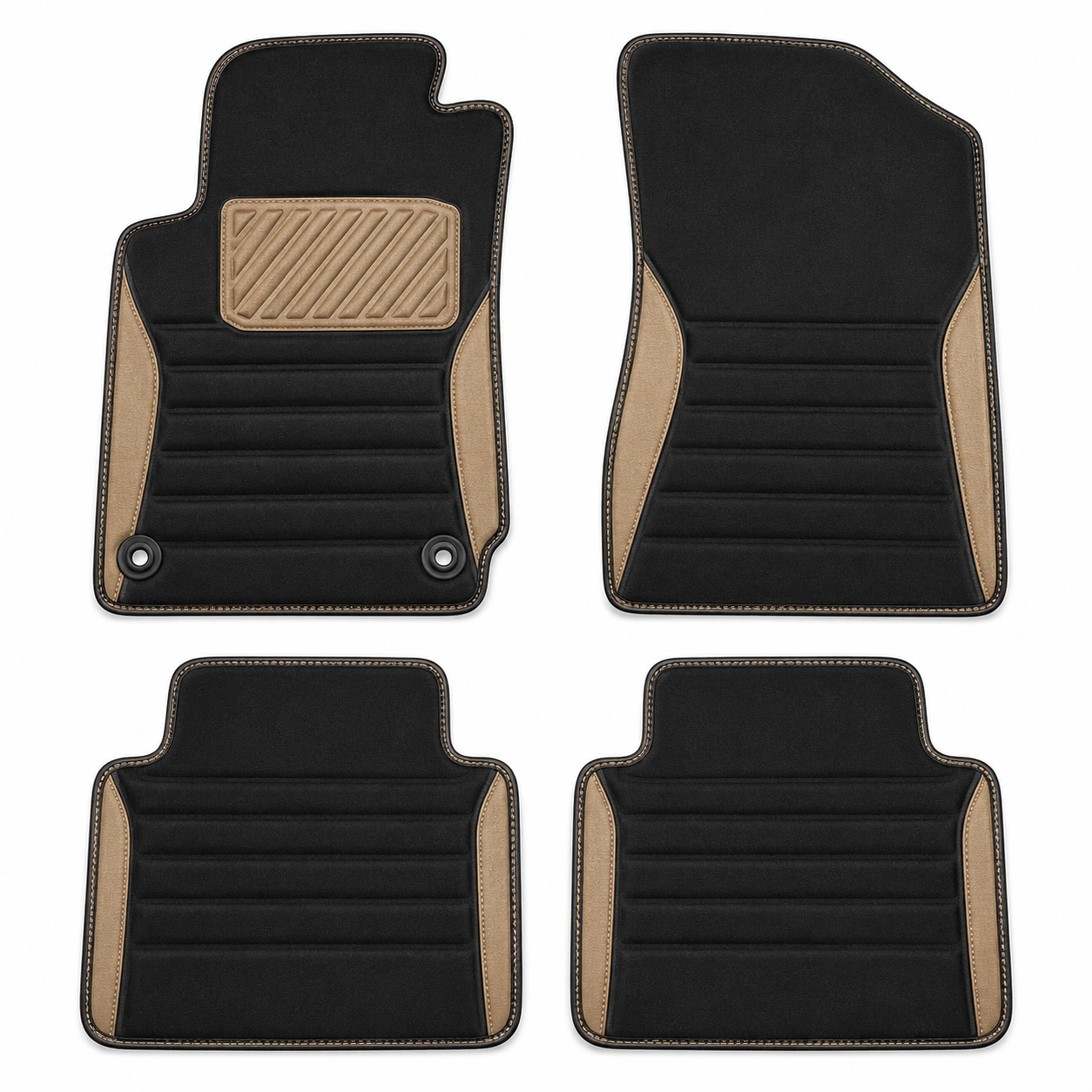 Tappetini Auto Antiscivolo Universali Nero e Blu-meubelixa