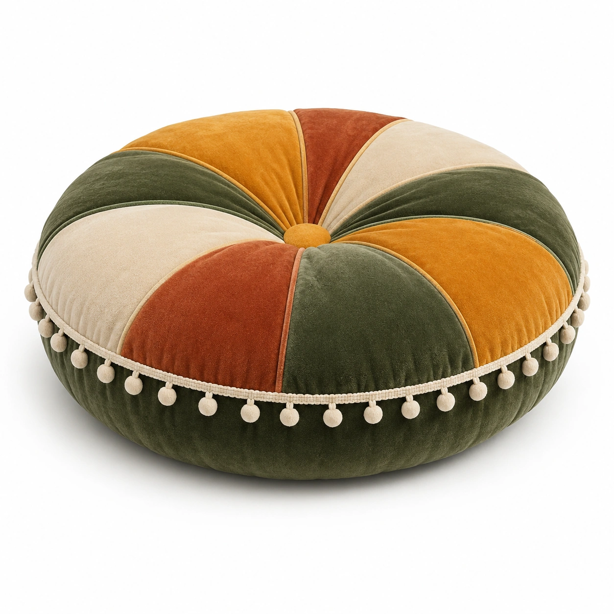 Cuscino Rotondo Decorativo Verde/Rosa/Beige-meubelixa