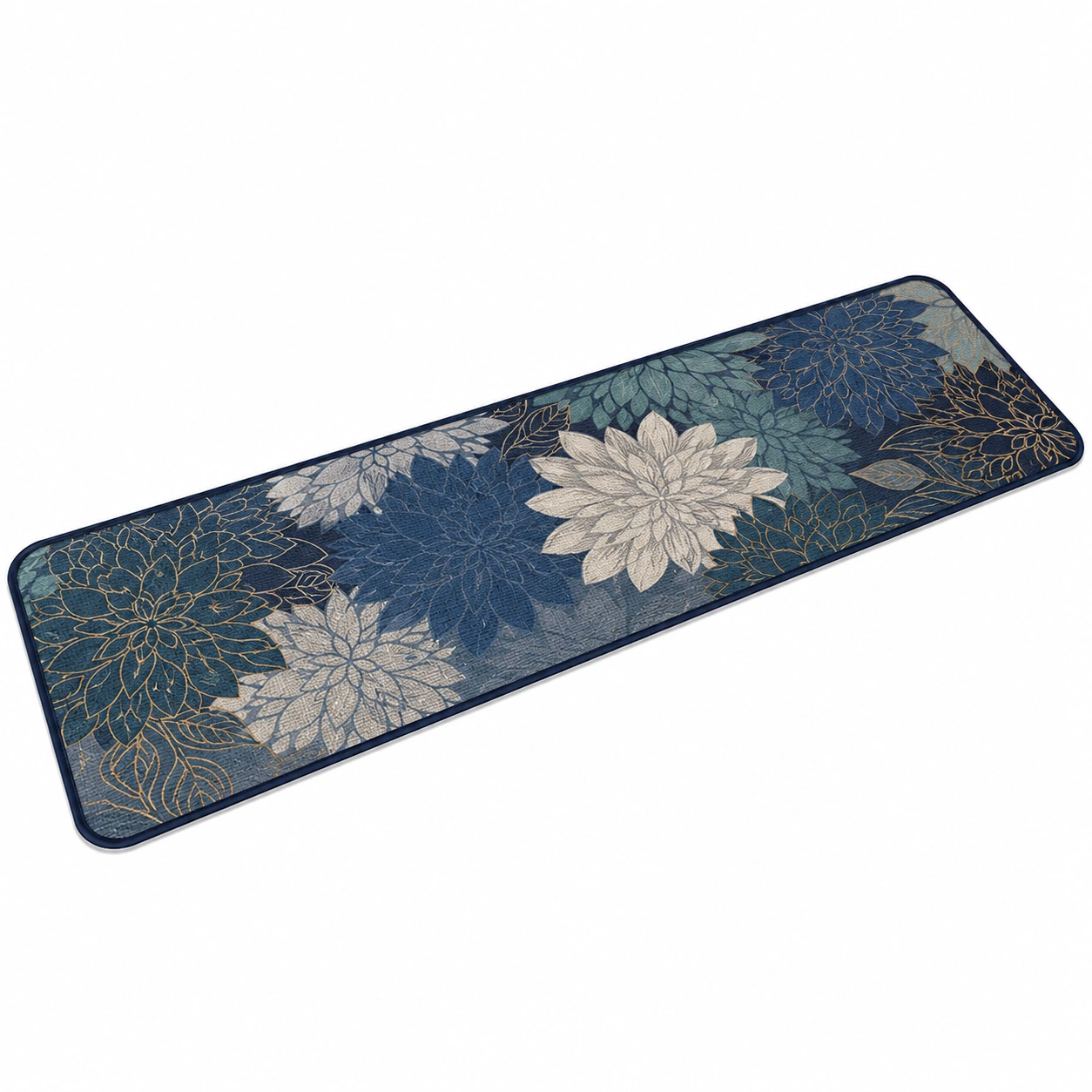 Lunga Tappeto da Cucina Antiscivolo Foglie Verdi 240x45 cm-meubelixa